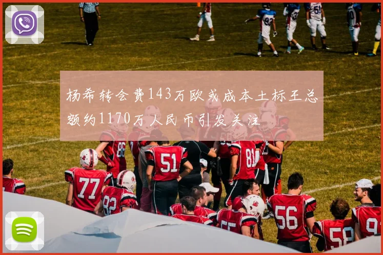杨希转会费143万欧或成本土标王总额约1170万人民币引发关注